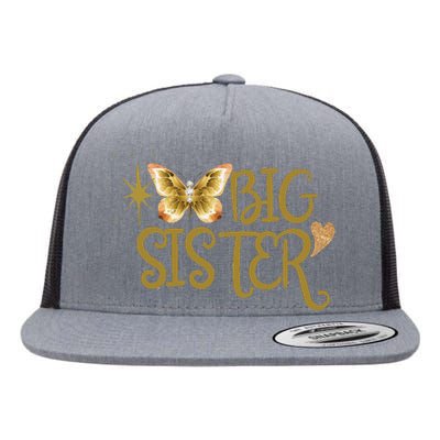 Funny Retro Big Sister Gift Present For Girl Teenager Flat Bill Trucker Hat