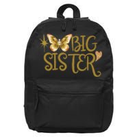 Funny Retro Big Sister Gift Present For Girl Teenager 16 in Basic Backpack