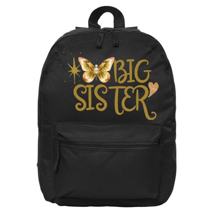 Funny Retro Big Sister Gift Present For Girl Teenager 16 in Basic Backpack