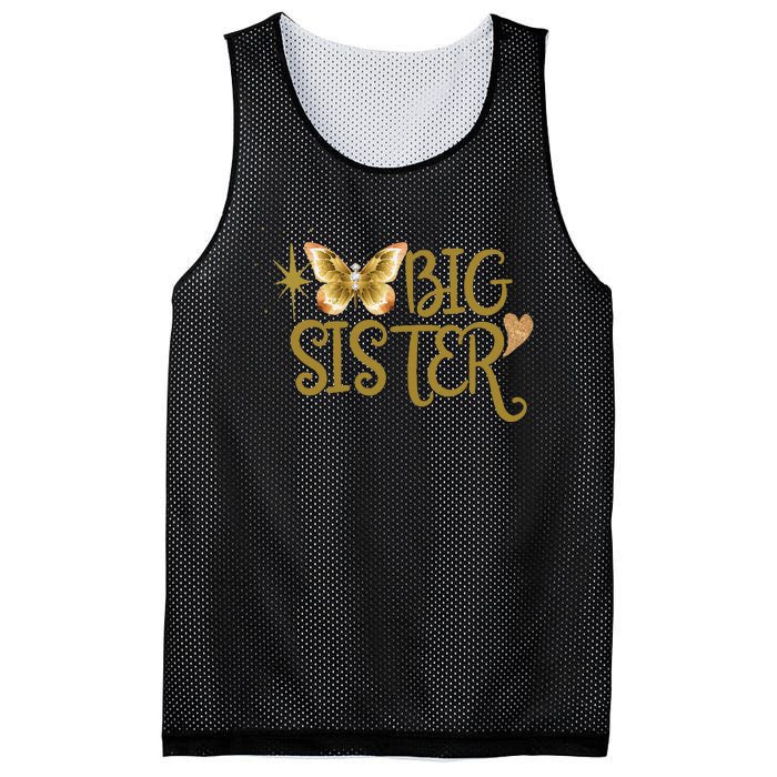 Funny Retro Big Sister Gift Present For Girl Teenager Mesh Reversible Basketball Jersey Tank