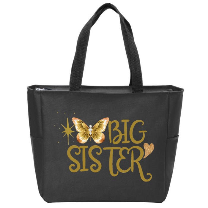 Funny Retro Big Sister Gift Present For Girl Teenager Zip Tote Bag