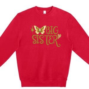 Funny Retro Big Sister Gift Present For Girl Teenager Premium Crewneck Sweatshirt