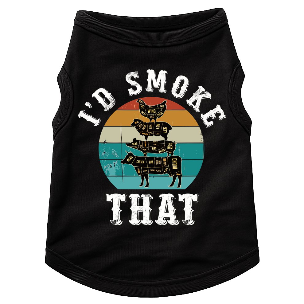 Funny Retro Bbq Party Smoker Chef Dad Gift ID Smoke That Doggie Tank