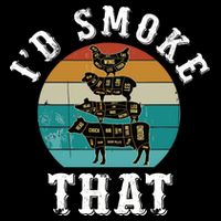 Funny Retro Bbq Party Smoker Chef Dad Gift ID Smoke That Button