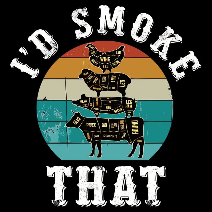 Funny Retro Bbq Party Smoker Chef Dad Gift ID Smoke That Button