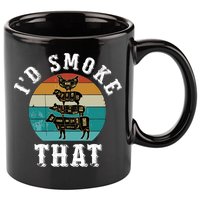 Funny Retro Bbq Party Smoker Chef Dad Gift ID Smoke That 11oz C Handle Ceramic Mug