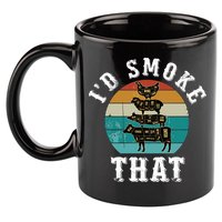 Funny Retro Bbq Party Smoker Chef Dad Gift ID Smoke That 11oz C Handle Ceramic Mug