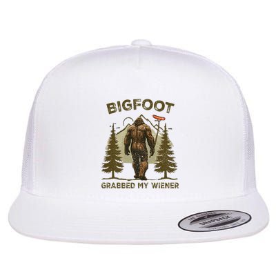 Funny Retro Bigfoot Bigfoot Grabbed My Wiener Flat Bill Trucker Hat