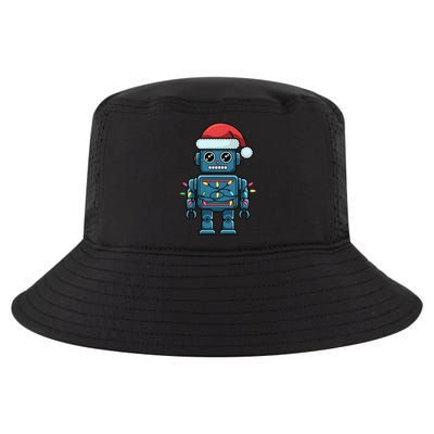 Festive Robot Bringing Christmas Cheer And Fun Lights Cool Comfort Performance Bucket Hat