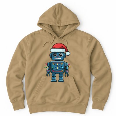 Festive Robot Bringing Christmas Cheer And Fun Lights Hoodie