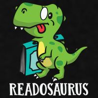 Funny Reading Book Readers Dinosaur Dino Apparel Ladies PosiCharge Tri-Blend Wicking Tank