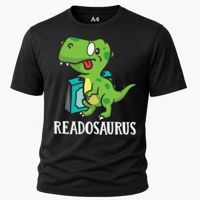 Funny Reading Book Readers Dinosaur Dino Apparel Performance Shirt