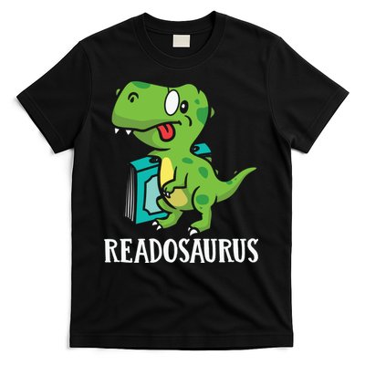 Funny Reading Book Readers Dinosaur Dino Apparel T-Shirt