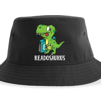 Funny Reading Book Readers Dinosaur Dino Apparel Sustainable Bucket Hat