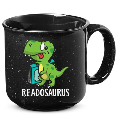 Funny Reading Book Readers Dinosaur Dino Apparel 15oz Campfire Ceramic Mug