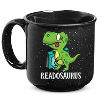 Funny Reading Book Readers Dinosaur Dino Apparel 15oz Campfire Ceramic Mug