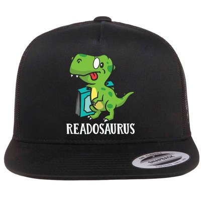 Funny Reading Book Readers Dinosaur Dino Apparel Flatbill Hat