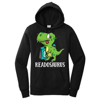 Funny Reading Book Readers Dinosaur Dino Apparel Women's Pullover Hoodie