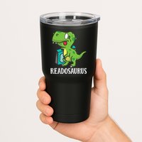 Funny Reading Book Readers Dinosaur Dino Apparel Tumbler
