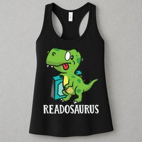 Funny Reading Book Readers Dinosaur Dino Apparel Womens Tank Top