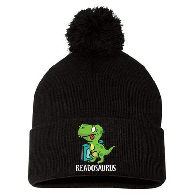 Funny Reading Book Readers Dinosaur Dino Apparel Pom Pom 12in Knit Beanie