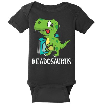Funny Reading Book Readers Dinosaur Dino Apparel Baby Bodysuit
