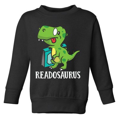 Funny Reading Book Readers Dinosaur Dino Apparel Toddler Sweatshirt