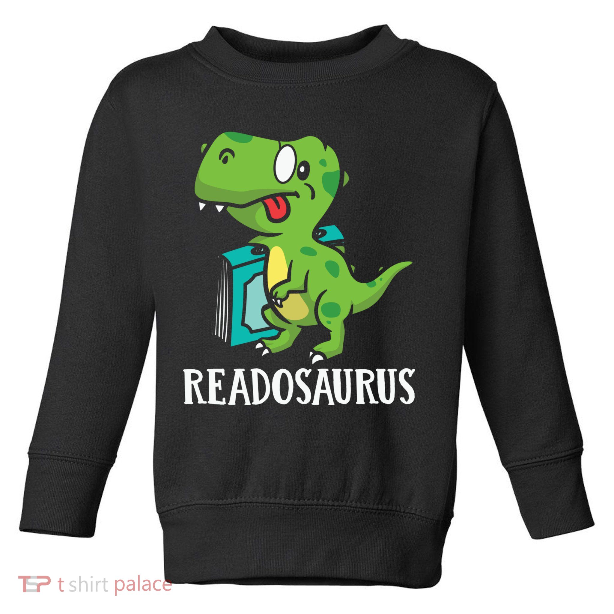 Funny Reading Book Readers Dinosaur Dino Apparel Toddler Sweatshirt