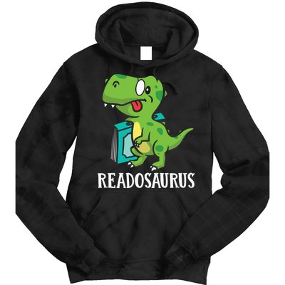 Funny Reading Book Readers Dinosaur Dino Apparel Tie Dye Hoodie