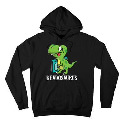 Funny Reading Book Readers Dinosaur Dino Apparel Tall Hoodie