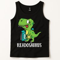 Funny Reading Book Readers Dinosaur Dino Apparel Tank Top