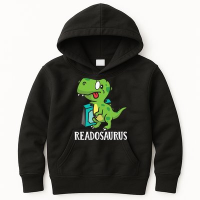 Funny Reading Book Readers Dinosaur Dino Apparel Kids Hoodie