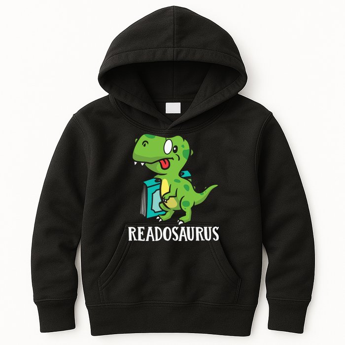 Funny Reading Book Readers Dinosaur Dino Apparel Kids Hoodie