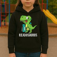 Funny Reading Book Readers Dinosaur Dino Apparel Kids Hoodie