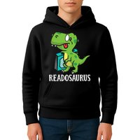 Funny Reading Book Readers Dinosaur Dino Apparel Kids Hoodie