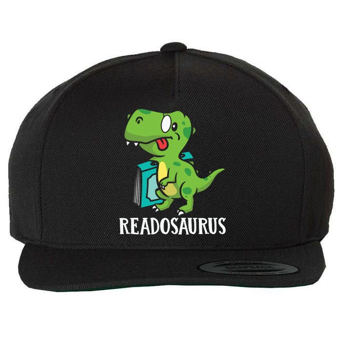 Funny Reading Book Readers Dinosaur Dino Apparel Wool Snapback Cap