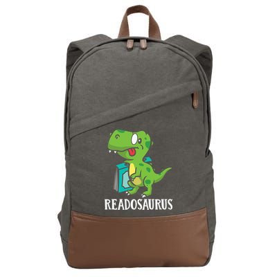 Funny Reading Book Readers Dinosaur Dino Apparel Cotton Canvas Backpack