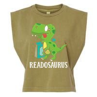 Funny Reading Book Readers Dinosaur Dino Apparel Garment-Dyed Women's Muscle Tee