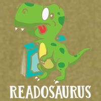 Funny Reading Book Readers Dinosaur Dino Apparel Garment-Dyed Women's Muscle Tee