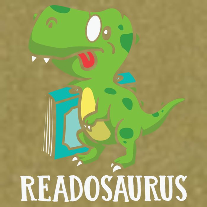 Funny Reading Book Readers Dinosaur Dino Apparel Garment-Dyed Women's Muscle Tee
