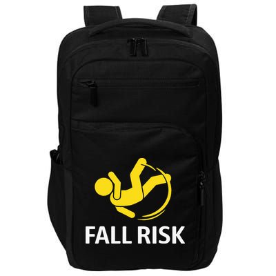 Fall Risk Balance Issues Funny Fall Risk Impact Tech Backpack