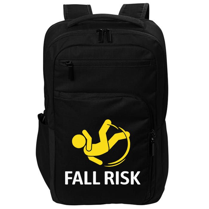 Fall Risk Balance Issues Funny Fall Risk Impact Tech Backpack