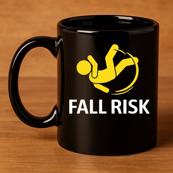 Fall Risk Balance Issues Funny Fall Risk 11oz C Handle Ceramic Mug