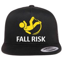 Fall Risk Balance Issues Funny Fall Risk Flat Bill Trucker Hat