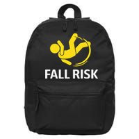 Fall Risk Balance Issues Funny Fall Risk 16 in Basic Backpack