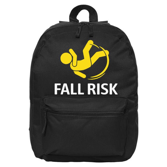 Fall Risk Balance Issues Funny Fall Risk 16 in Basic Backpack
