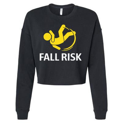 Fall Risk Balance Issues Funny Fall Risk Cropped Pullover Crew