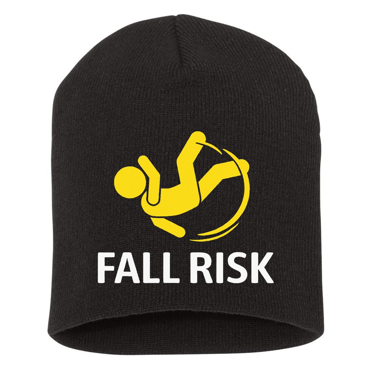 Fall Risk Balance Issues Funny Fall Risk Short Acrylic Beanie