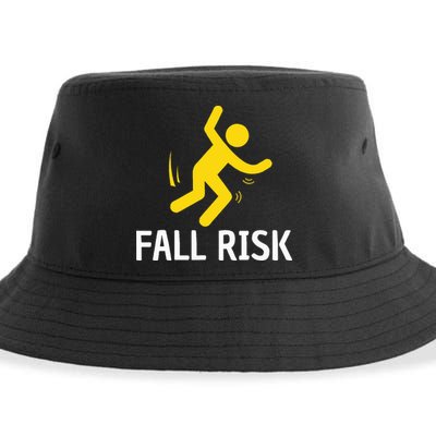 Fall Risk Balance Issues Funny Fall Risk Sustainable Bucket Hat