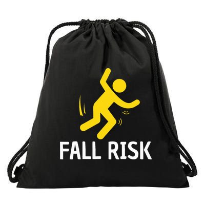 Fall Risk Balance Issues Funny Fall Risk Drawstring Bag